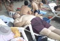 Enjoying a day at the beach on Lake Ohrid, Macedonia. 